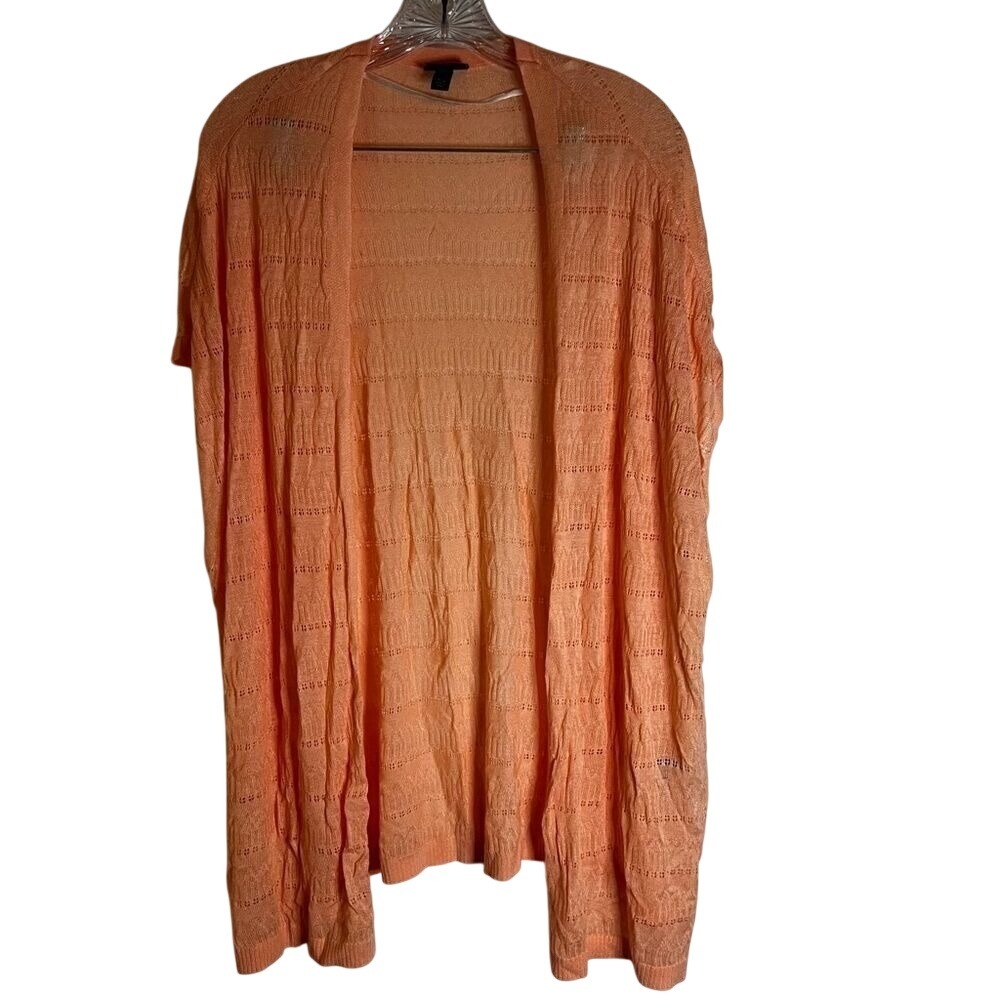 Torrid Size 14/18 Short‎ Sleeve Rayon Cardigan Peach Office Career Wear
